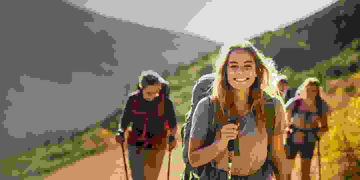 Young-woman-hiking-smiling